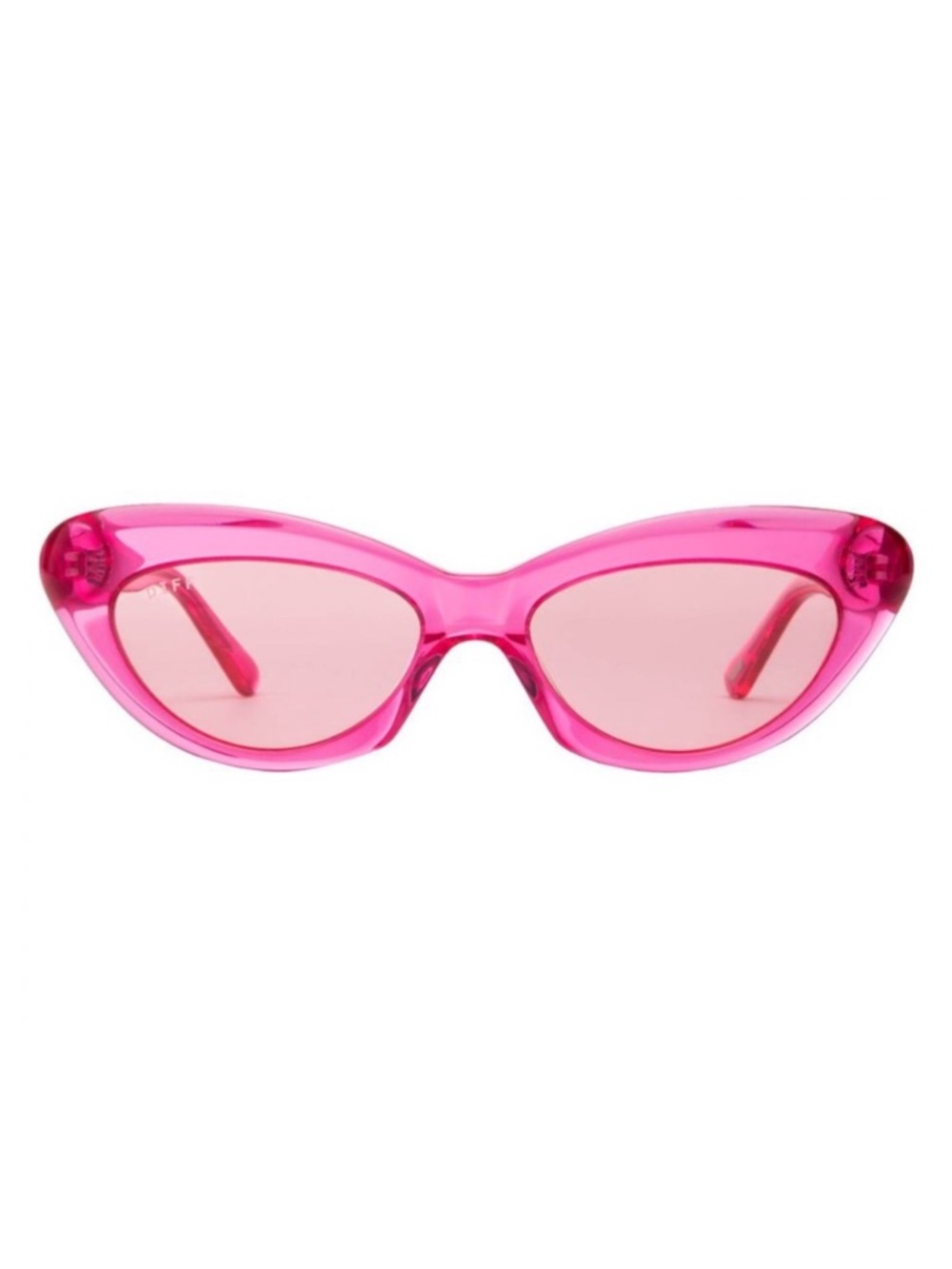 DIFF Pink Cleo Sunglasses Cat Eye Transparent Pink Frames Pink Lenses Retro NWT
